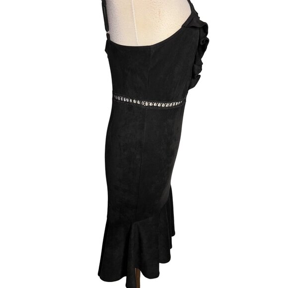 A Celine by Flying Tomato Large Black Dress Hi Lo Sleeveless Goth Evening Out - Picture 4 of 10